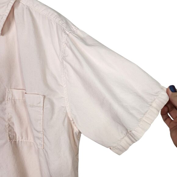 ROARK Shirt Mens XL Light Pink Well Worn Organic Woven Classic Fit Top Button - Picture 3 of 8